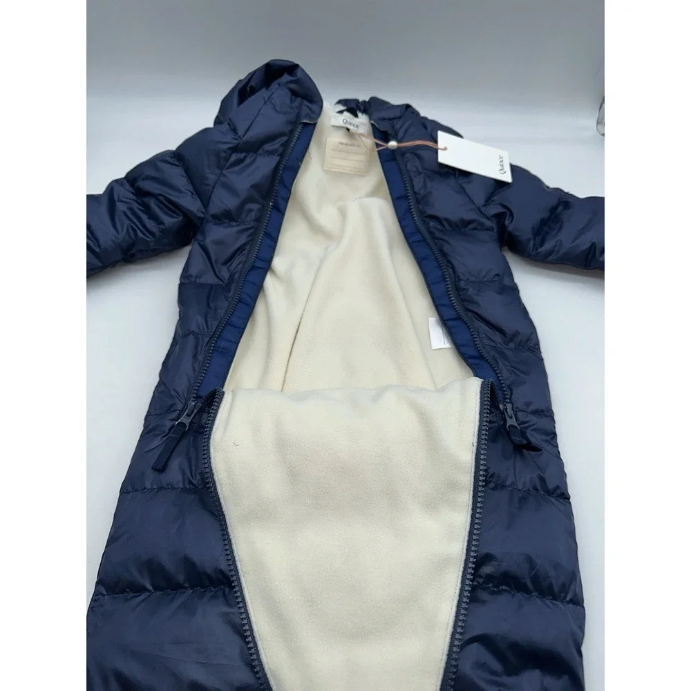Quince Navy Blue Heavyweight Down Puffer Bunting Unisex 12-18 months MSRP $169